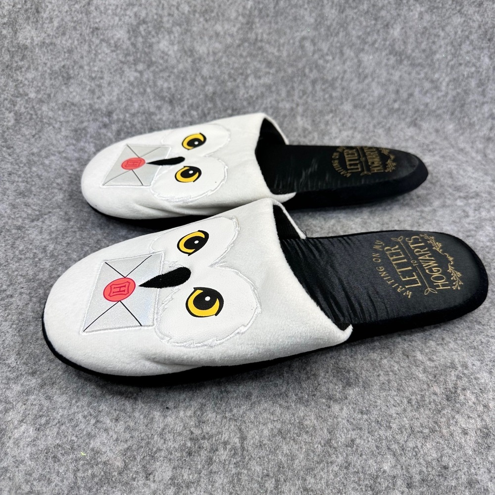 Harry Potter Hedwig Owl Slippers Adult LG XL Hogwarts Letter House Shoes - Picture 4 of 12